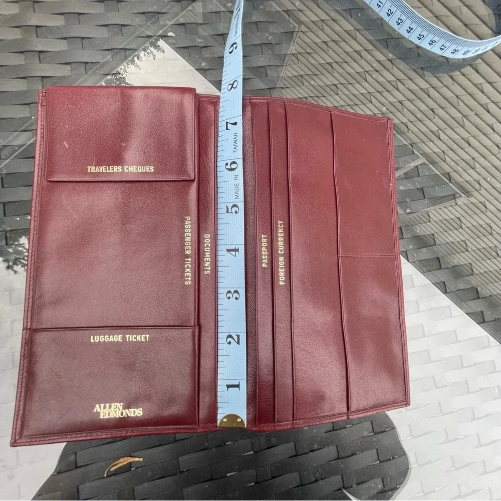 SOLD ALLEN Edmonds Genuine Leather travel passport holder wallet checks tickets - Picture 10 of 15